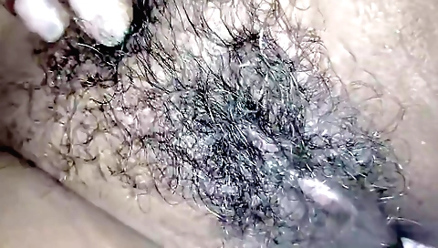 Indian wife with big tits and natural boobs takes care of husband