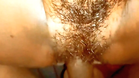 Indian brunette hairy sex with a hairy pussy in bed