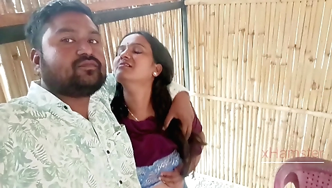 Indian brunette fuck on hotel dining table during eating food