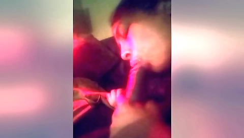 Long stick and dildo make a deepthroat facial on a brunette