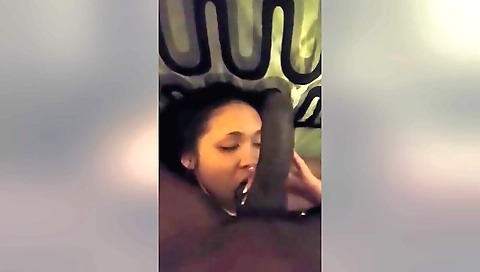 Brunette with big tits gets fucked hard while sucking cock
