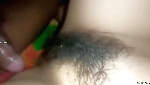 Indian girl showing her hairy pussy in the village