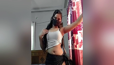 Indian amateur pornstar in a white dress solo video