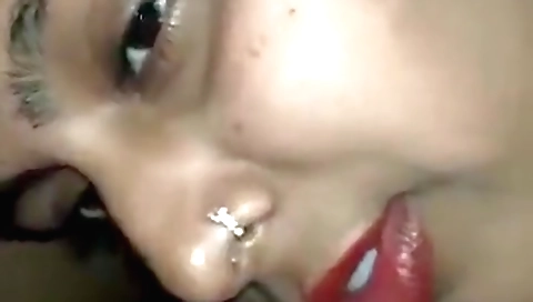 Indian babe sucking cock and her big dick is going to get her head