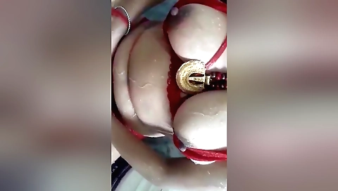 Busty amateur with big natural tits and sexy noobs
