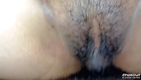 Indian hairy girl in sexy dress taking care of a dick