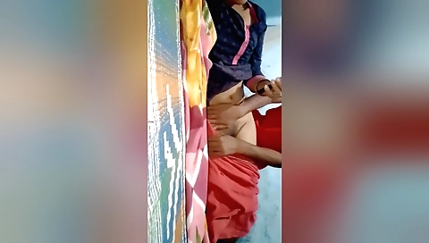 Indian brunette with natural tits fucked hard in missionary position