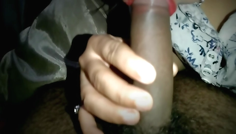 Indian porn video with the horny woman licking my cock