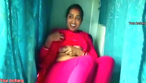 Indian brunette fucks in the kitchen with a little bit of handjob
