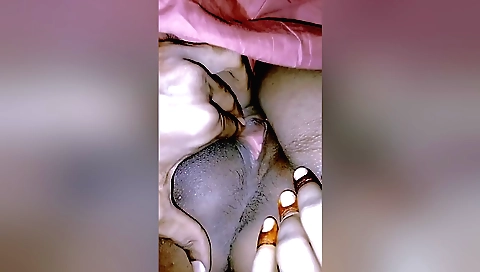 Indian babe sucking her own man and sucking his cock from behind