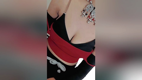 Indian stepmom plays with her stepmother's big boobs