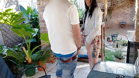 Indian pornstar 18+ gets her cunt fucked in a backyard