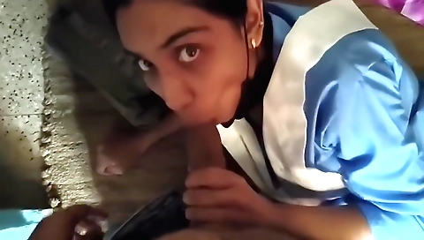 Indian brunette gets her big natural tits fucked by her brother