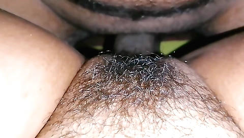 Indian with hairy pussy giving a handjob to his lover