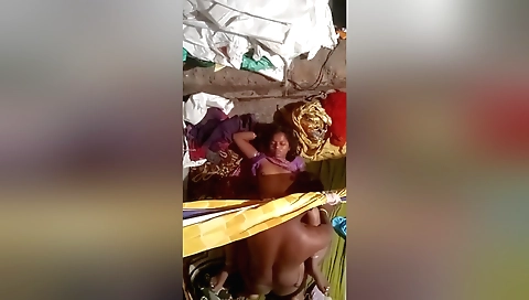 Indian girl with small titties sucking on a cock in front