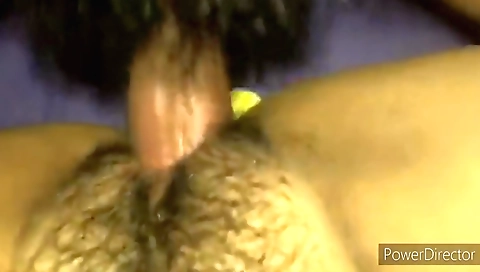 Amatur sex video with a hot hairy cunt and big load inside