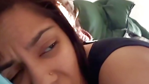 Indian cutie gets creampied in doggy and ends up fucked hard