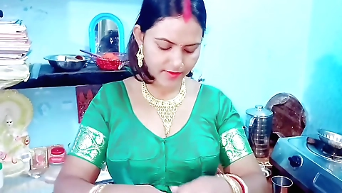 Hindu teen in sexy lingerie is taking care of herself