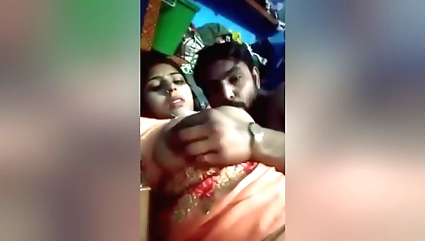 Indian beauty with big tits takes his dick in pussy