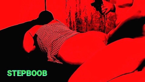 Big boobs brunette in red stockings in amateur webcam video