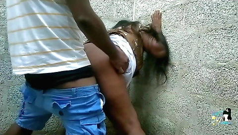 Indian hottie rides a huge cock outdoors in outdoor scene