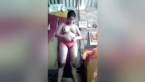 Sexy girl in sexy clothes shows off her body in solo video