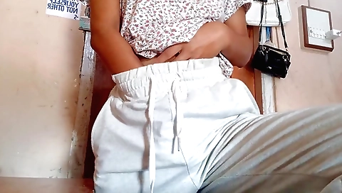Naughty amateur girl plays with her feet and pussy