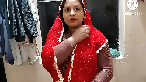 Indian brunette stepsister-inlaw giving a blowjob to a black dude