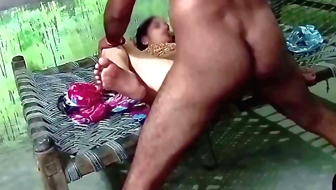 Indian stepbrother and his brunette girlfriend in a store room