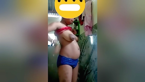 Puja boudi shows off her hairy body in a solo video