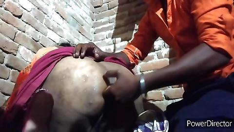 Indian babe in lingerie gets slapped with a large stick