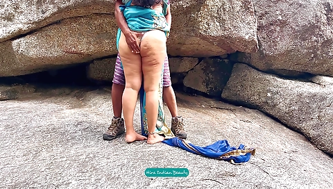 Indian amateur gets pounded by a big cock outdoors