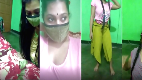 Indian hottie dancing in her own house in a solo clip
