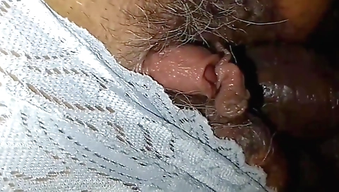 Mature stepmom fucks her hairy pussy with a nice dildo