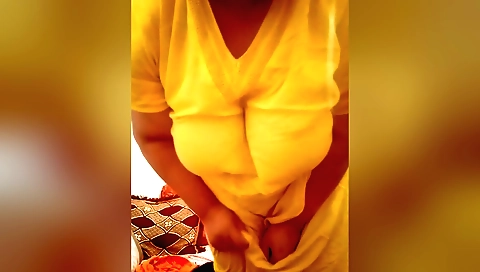 Indian big tits amateur woman enjoys sensual blowjob