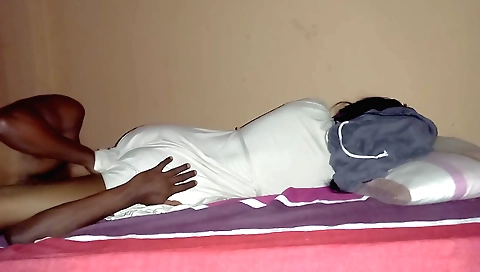Indian with black dress showing her small tits and ass