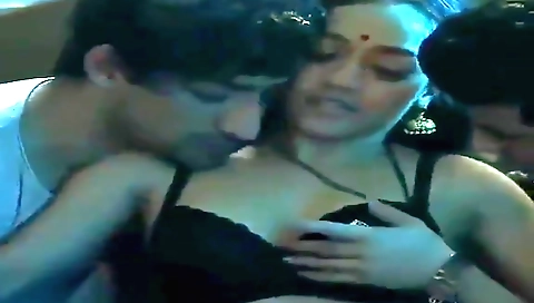 Threesome porn with two big boobs hot Indian babes